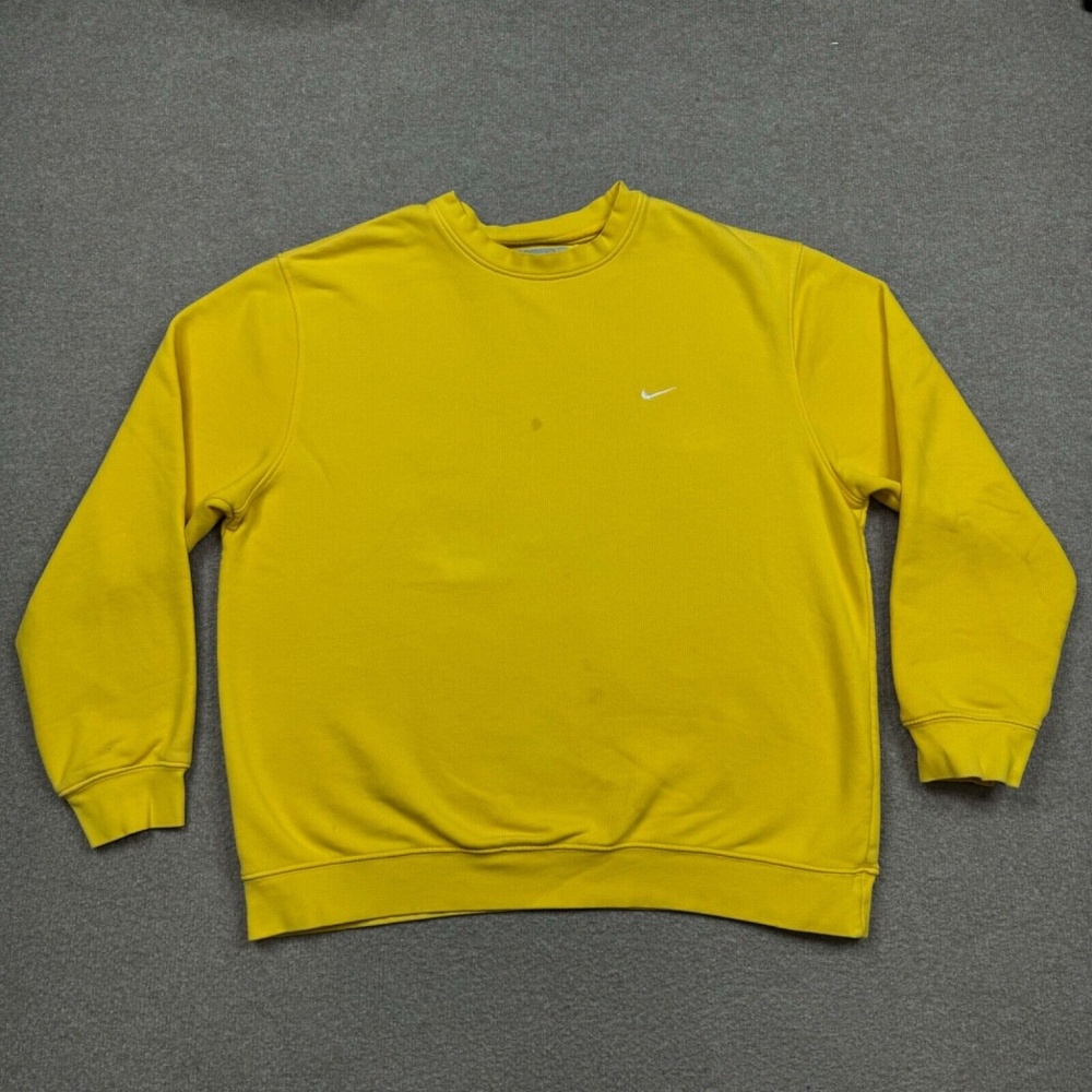 Vintage Nike Sweatshirt Mens Size XL Yellow Pullover Long Sleeve Y2k - Picture 1 of 8